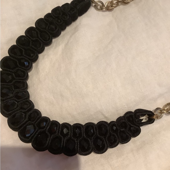 Black Jet bead collar necklace - Picture 2 of 3